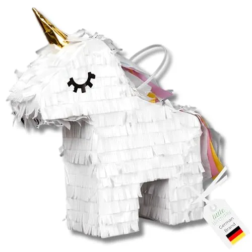 LITTLE BIRTHDAY | Einhorn Pinata | Piñata Geburtstag Mädchen und Junge | 39x43x10cm | Süssigkeiten Kindergeburtstag | Pinata ohne Füllung | Einhorn Geburtstag für die Motto Party