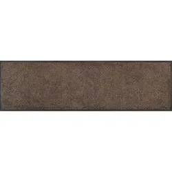 wash+dry Fußmatte Brown, rutschfest und Oeko-Tex® zertifiziert - Teppiche & Böden, rutschfeste Fußmatte in Braun, rechteckig 35x120 cm, aus hochwertigem Kunststoff, ideal für sicheren Halt im Eingangsbereich.
