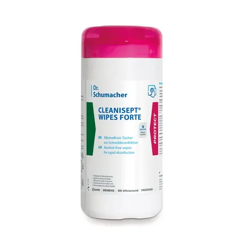 Dr. Schumacher Cleanisept Wipes Forte in der 100er Dose 100 Desinfektionstücher in der Spenderdose 00-235-D100