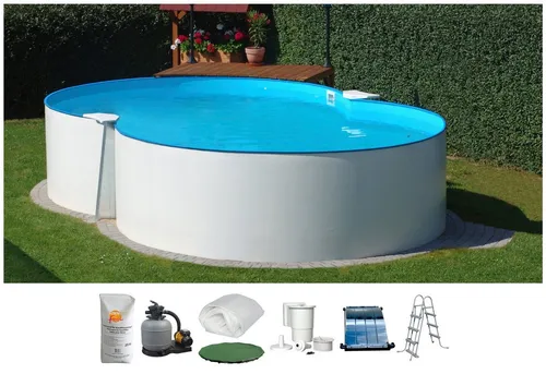Clear Pool Achtformpool Set, 540x350x120 cm inkl. Solarset