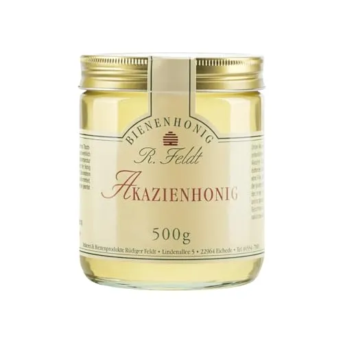 Akazien Honig 500g - Ungarischer Bienenhonig - Haltbarer, klarflüssiger Akazienhonig im Glas, ideal zum Süßen von Brot und Tee, mit einem lieblichen Geschmack und einer Haltbarkeit von 12 Monaten.