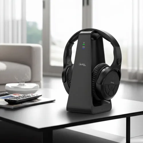 Casativo Digitaler Stereo-Funk-Kopfhörer mit 2-in-1 Funk- & Ladestation
