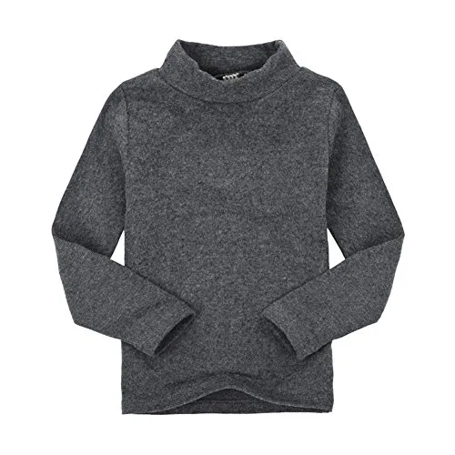 CuteOn Kids Kinder High Neck T-Shirt Baumwolle Tops Shirt Dunkelgrau 5 Jahre