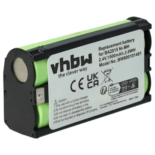 vhbw Akku kompatibel mit Sennheiser EW 112 G2, EW 112 G4, EW122 G2, EW 112 G3, EW 112-p G2, EW 122p G2 Mikrofon (1500 mAh, 2,4 V, NiMH)