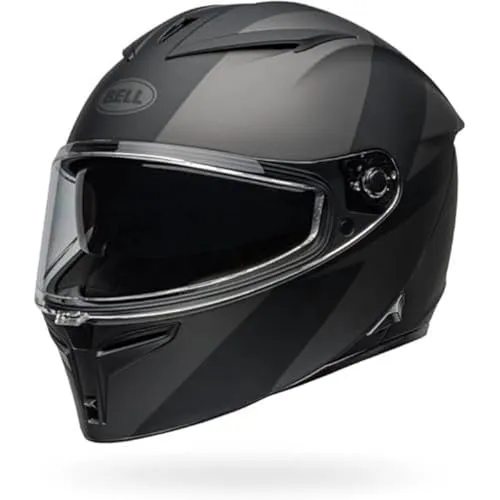 Bell Lithium Integralhelm - Matt Schwarz/Grau - M - Motorradhelm mit leichtem Polycarbonat-Gehäuse, verbessertem Energiemanagement und integriertem Sonnenvisier für optimalen Komfort und Schutz auf jeder Fahrt.