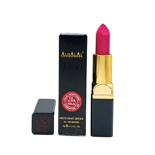 Al Halal matt Samt-Lippenstift Lang anhaltend bis zu 16 Stunden halt Vegan und frei von Tierversuchen (AL-05-AROOBA)