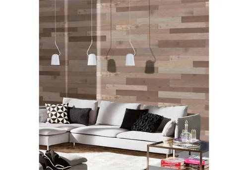 INDO 3D Wandpaneel Barnwall, BxL: 12,00x120,00 cm, 0,14 qm, (Packung mit 0,864 qm, Versandkostenfreie Lieferung) Wandverkleidung mit Echtholzoberfläche und 3D-Effekt