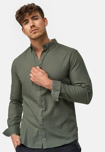 Indicode Herren Brayden Hemd gestreift mit Button-Down-Kragen - Herrenhemd in Regular Fit mit modernem Streifenmuster und hochwertigem Material, ideal für lässige und elegante Anlässe.
