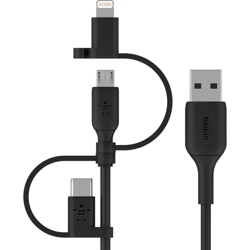 Belkin 3in1 Lightning-Kabel - 1 m, USB 2.0, vielseitig und ideal für schnelles Laden und Datenübertragung