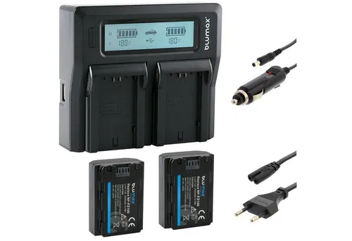 Blumax Set mit Lader für Sony NP-FZ100 – 2x 2040 mAh Kamera-Akku - Das Blumax Set bietet zwei leistungsstarke Akkus und ein LCD Dual-Schnell-Ladegerät. Ideal für Ihre Sony Digicam, um jederzeit bereit für den Einsatz zu sein.
