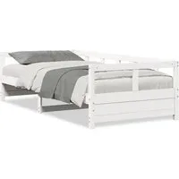 vidaXL Tagesbett ohne Matratze 90x200 cm aus massivem Kiefernholz - Praktisches Tagesbett für Wohn- und Schlafzimmer, wandelbar von Sofa zu Bett. Stabiler Rahmen aus Kiefernholz mit Lattenrost für optimale Matratzenunterstützung.