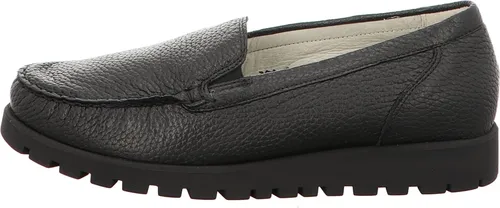 Waldläufer Hegli HIRSCH Damen Slipper Schwarz, Größe 8.5 von Waldläufer