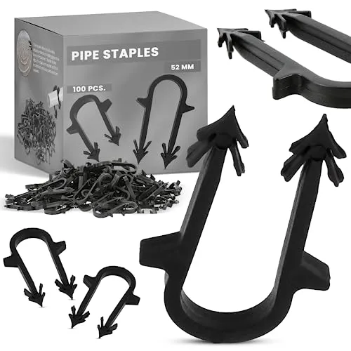 Stück Rohrklammern 52 mm für Unterbodenheizung Fußbodenheizung Tackernadeln Rohrhalter Taker-Clipsatz Rohrklammern Ankerclips Heftklammern Rohrtackerklammern 100