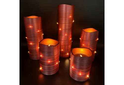 Online-Fuchs LED-Kerze 5er Set in lila von Online Fuchs