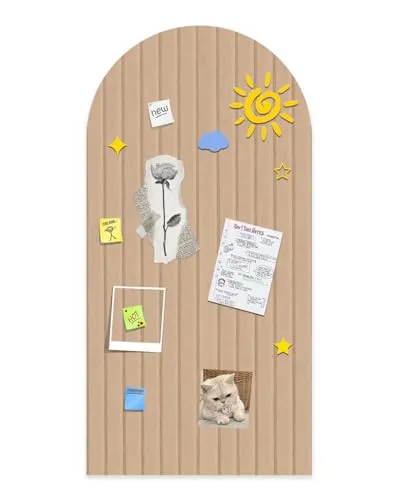 Faltbare kork pinnwand 120x60cm, 0.9cm dicke Filzfliesen, Pinnwand Kinderzimmer mit Klebstoff Klettverschluss, Dekorationsbrett für Bilder Notizen,Ränder Wandpaneele für Wohnzimmer im Büro-Kamel