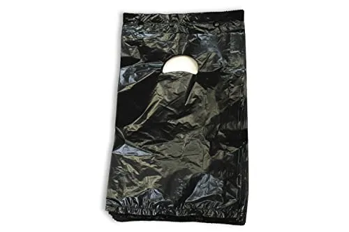 Dog Poo Bags Hundekotbeutel - geblockt mit Griffloch - SCHWARZ - 20 + 3 x 30 + 3 cm (50 Stück)