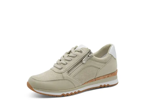 Marco Tozzi Damen Sneaker mit weichem Feel Me Wechselfußbett, vegan, modern in grün (Matcha Comb), 40 EU - Vielseitige Damen Sneaker mit praktischem Reißverschluss für einfachen Einstieg. Wechselfußbett und MT Rem Sock Technologie sorgen für optimalen Komfort und einen sanften Auftritt.