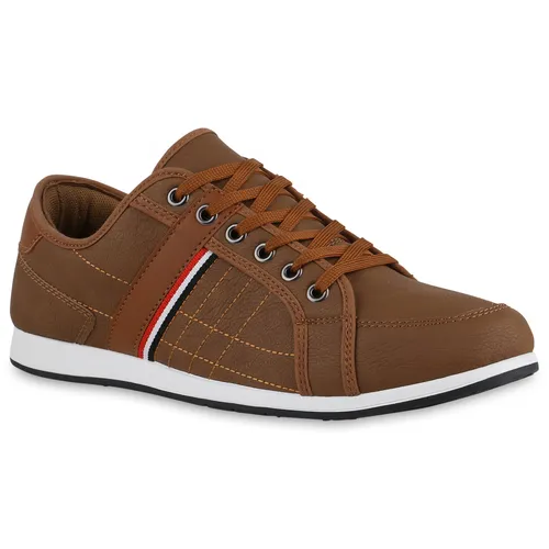 VAN HILL Herren Sneaker Low Flach - Bequeme Schuhe in Hellbraun - Herren-Sneaker in Hellbraun, ideal für den Alltag mit bequemem Tragekomfort und zeitlosem Design.