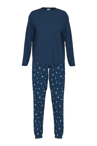 Mey Polar Sky Schlafanzug (46 Deep Marine) - Bequemer Schlafanzug aus natürlichen Materialien mit elastischen Bündchen und stilvollem Sternenmuster für erholsame Nächte.