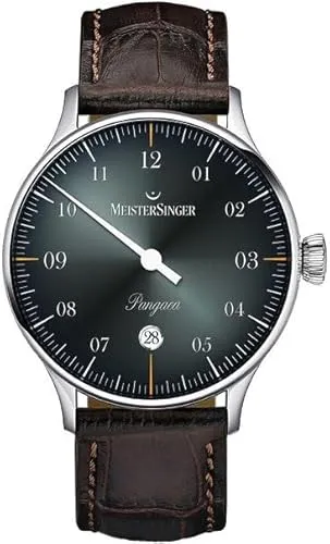 MeisterSinger PANGAEA DATE 40mm Herren Uhr - Armbanduhren mit elegantem Design, mechanischem Uhrwerk und praktischer Datumsanzeige – ideal für stilbewusste Erwachsene.