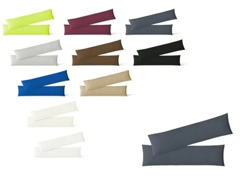 EXKLUSIV HEIMTEXTIL Kissenhülle Kissenbezug Doppelpack mit Reißverschluss hochwertige Jersey Qualität Anthrazit 40 x 145 cm