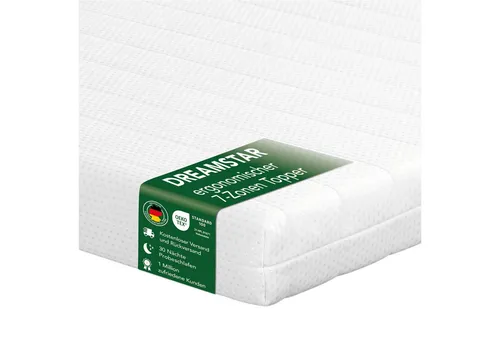 DREAMSTAR Easy Flex | ergonomischer Matratzentopper mit Kaltschaumkern | 80 x 200 cm - Ergonomischer Matratzentopper mit zwei Härtegraden für optimale Anpassung an alle Schlaftypen. Atmungsaktiver Mikrofaserbezug sorgt für angenehmes Schlafklima. Waschbarer Bezug mit Reißverschluss für einfache Pflege.