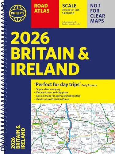 Produktbild Philip’s Road Atlas Britain & Ireland: (A4 Spiral Bound) (Philip's Road Atlases) 2026