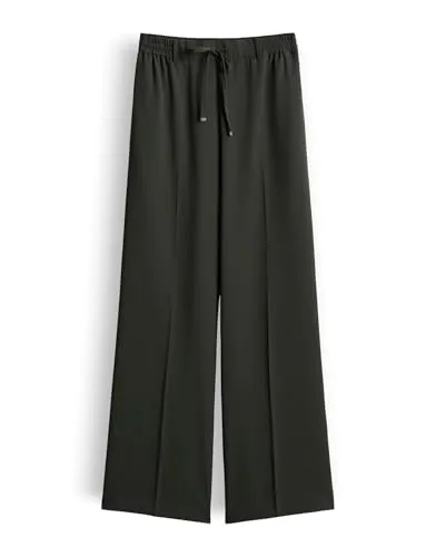 someday Damen Wide Leg Pants | CEVIL Ease Wide Leg Pants mit Komfortbund Midnight Olive, Größe 42 - Stylische Wide Leg Pants für Frauen, kombiniert modernes Design mit hochwertigem Material. Der bequeme Komfortbund sorgt für ein angenehmes Tragegefühl. Ideal für vielseitige Outfits im Alltag.