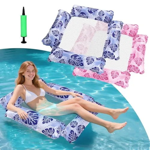 2Packed Wasserhängematte, Pool Aufblasbar Wasser Hängematte，Luftmatratze Pool Faltbare, Klein und tragbar, einfach zu bedienen (B)