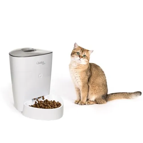 Casativo Futterautomat für Katzen & Hunde - 4 L mit WLAN-Steuerung - Intelligenter Futterautomat für Katzen und Hunde, der eine flexible Fütterung von 1-10 Mahlzeiten pro Tag ermöglicht. Einfach per App steuern und dank abnehmbarem Napf leicht zu reinigen.