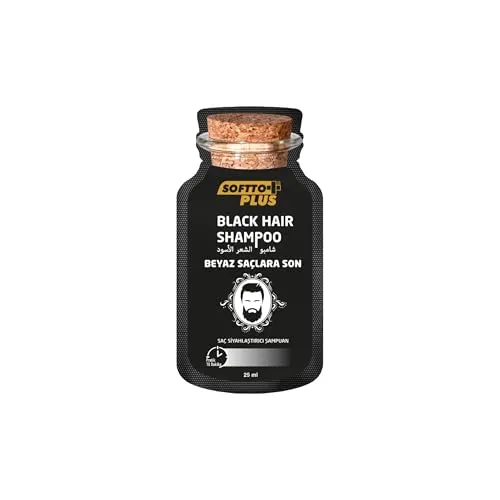 Softto+Plus Haarfärbendes Shampoo – 25ml x 10 | Einfache Coloration für schwarzes Haar | Dauerhafte Farbe & Pflege in einem Schritt