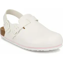 Softrelax Damen Clogs Eva Praxis Krankenschwester Weiß, M, 42