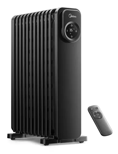 Midea Ölradiator, 11 Rippen elektrischer Ölheizer mit Fernbedienung & LED-Touchs