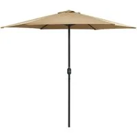 furnicato Sonnenschirm mit Aluminium-Mast 270x246 cm Taupe - Robuster Sonnenschirm mit Aluminium-Mast, ideal für Terrasse oder Garten. Der pflegeleichte Stoff sorgt für langanhaltende Farbe und Stabilität. Mit praktischem Kurbelmechanismus leicht zu bedienen und schnell aufgestellt.