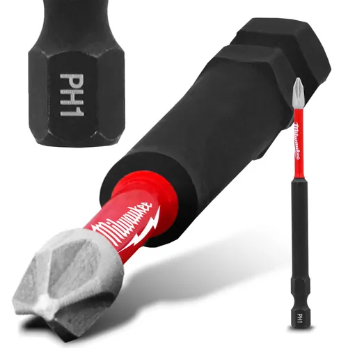 Magnetisch Bit PH1 90 mm Stahl Philips Schraubendreher MILWAUKEE Magnetbit Lang