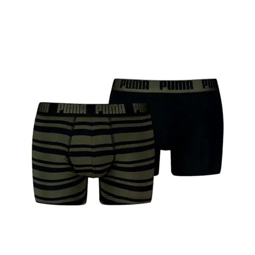 PUMA Everyday Heritage Stripe Boxer 2 Units XL, Forest Night Tonal, XL