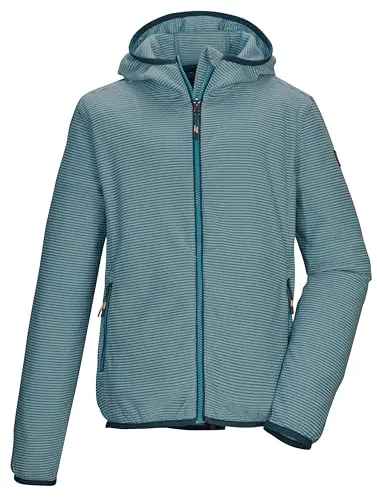 killtec KOW 246 BYS Fleece Jacket dunkel denim 164 - Funktionsjacke für Kinder, ideal als Midlayer oder leichte Übergangsjacke, mit Kapuze, elastischen Bündchen und Kinnschutz für optimalen Komfort und Wärme.