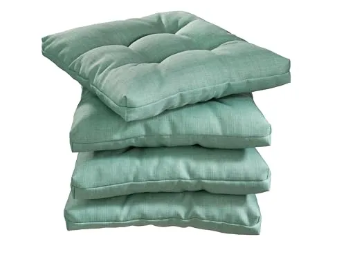 sleepling Stuhlkissen 4er Set - Waschbare Sitzkissen in Türkis - Stuhlkissen aus hochwertigem Möbelstoff, hautfreundlich und abriebfest. Ideal für Küche, Esszimmer oder Garten. Hoher Sitzkomfort durch Polyurethanschaum und pflegeleicht bis 40 Grad.