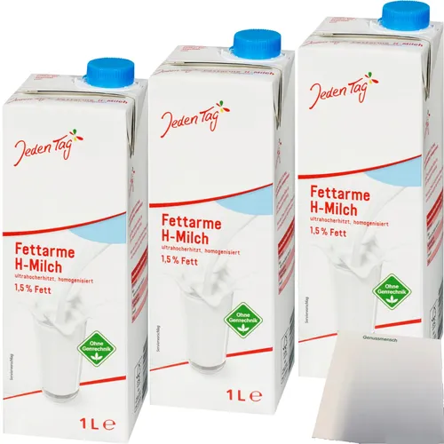 Jeden Tag haltbare Milch 1,5% 3er Pack 3x1l usy Block