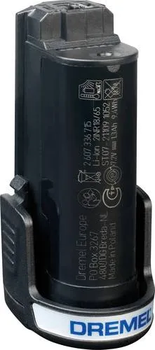 Dremel Werkzeugakku 880 - 12V 2,0Ah Stab-Akku, leistungsstark und langlebig für Dremel Multifunktionswerkzeuge