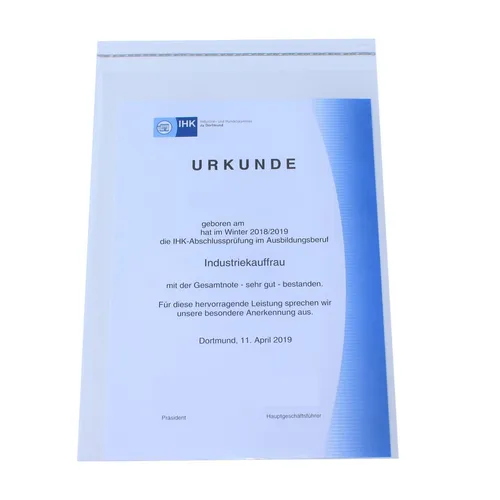 St. Prospekthüllen Folie A4 verschließbar klar Dokumente Zeugnisse Urkunden 25