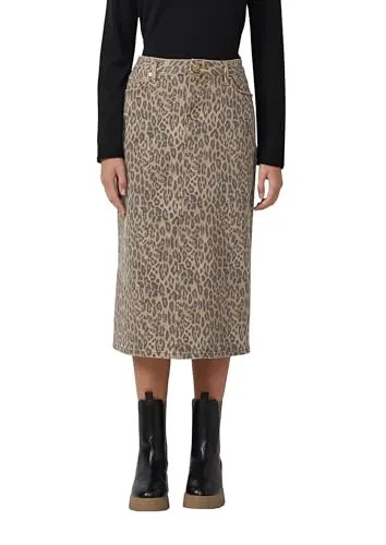 s.Oliver Denimrock in Midilänge mit Leo-Print