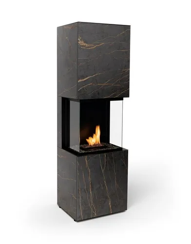 PLANIKA Echtfeuer-Dekokamin Rock mit Automatikbrenner - Eleganter Ethanolkamin für wohnliche Wärme ohne Holz, Ruß oder Asche. Ideal für jeden Raum, mit Sicherheitsglas und automatischem Nachfüllsystem. Genießen Sie echte Flammen in Ihrem Zuhause!