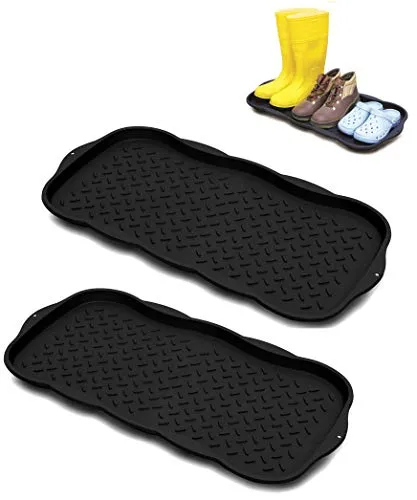 Kreher Aktions-Set: 2X Mehrzweckablage 77x38 cm, mit erhöhtem Rand (3,5 cm) für Schuhe, Blumentöpfe, Fressnapf UVM.