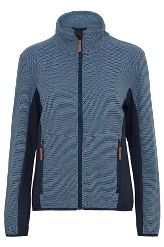 NORTH BEND NBHelga Damen Fleecejacke atmungsaktiv modische und wärmende Jacke mit Stehkragen, Größe:38, Farbe:Navy Blazer (2048)