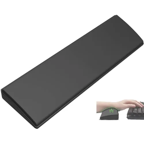 LexonElec x ATTACK SHARK Handgelenkauflage Zum 60% Kompakt Mechanische Beleuchtet Gaming PC Tastatur Ergonomisch Memory Foam Faux Leder Wrist Rest Anti Skid Gummi Basis Weich Für Game Office-Schwarz