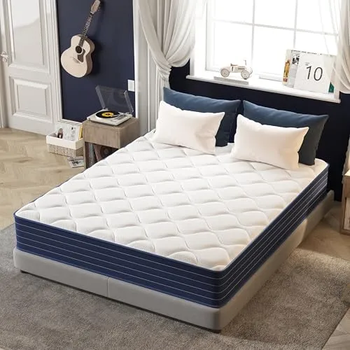 Produktbild PurrJoys Matratze 140x200 H3 & H4 mit Oeko-TEX Zertifiziert, Höhe 25 cm 7 Zonen Taschenfederkernmatratze mit Memory Foam, Federkernmatratze mit weicher Oberfläche für Erwachsene