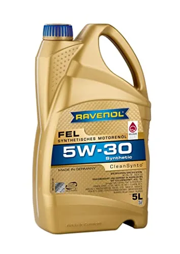 RAVENOL FEL SAE 5W-30 - Hochleistungs-Motorenöl - Synthetisches Mid SAPS Motorenöl für Benzin- und Dieselmotoren, optimaler Schutz dank CleanSynto Technologie, ideal für moderne Fahrzeuge.
