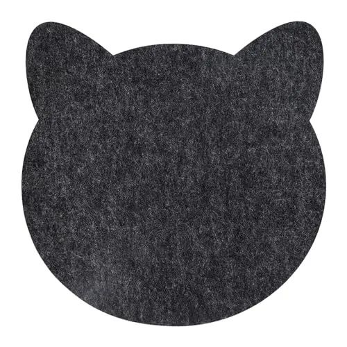 wortek Edle Platzdeckchen Kinder aus Filz 2er Set, Platzsets Kinder Tischsets Abwaschbar, Tischunterlage Kinder Tischuntersetzer Untersetzer Teller – Teller Untersetzer Filz Platzset Katze 45x25 cm