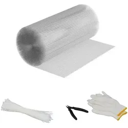 Relaxdays Volierendraht 50 cm x 10 m - Maschendraht für Kleintiergehege und Gartenschutz, verzinkter Stahl, wetterfest und inklusive Drahtzange, Handschuhe und Kabelbinder – vielseitig einsetzbar!